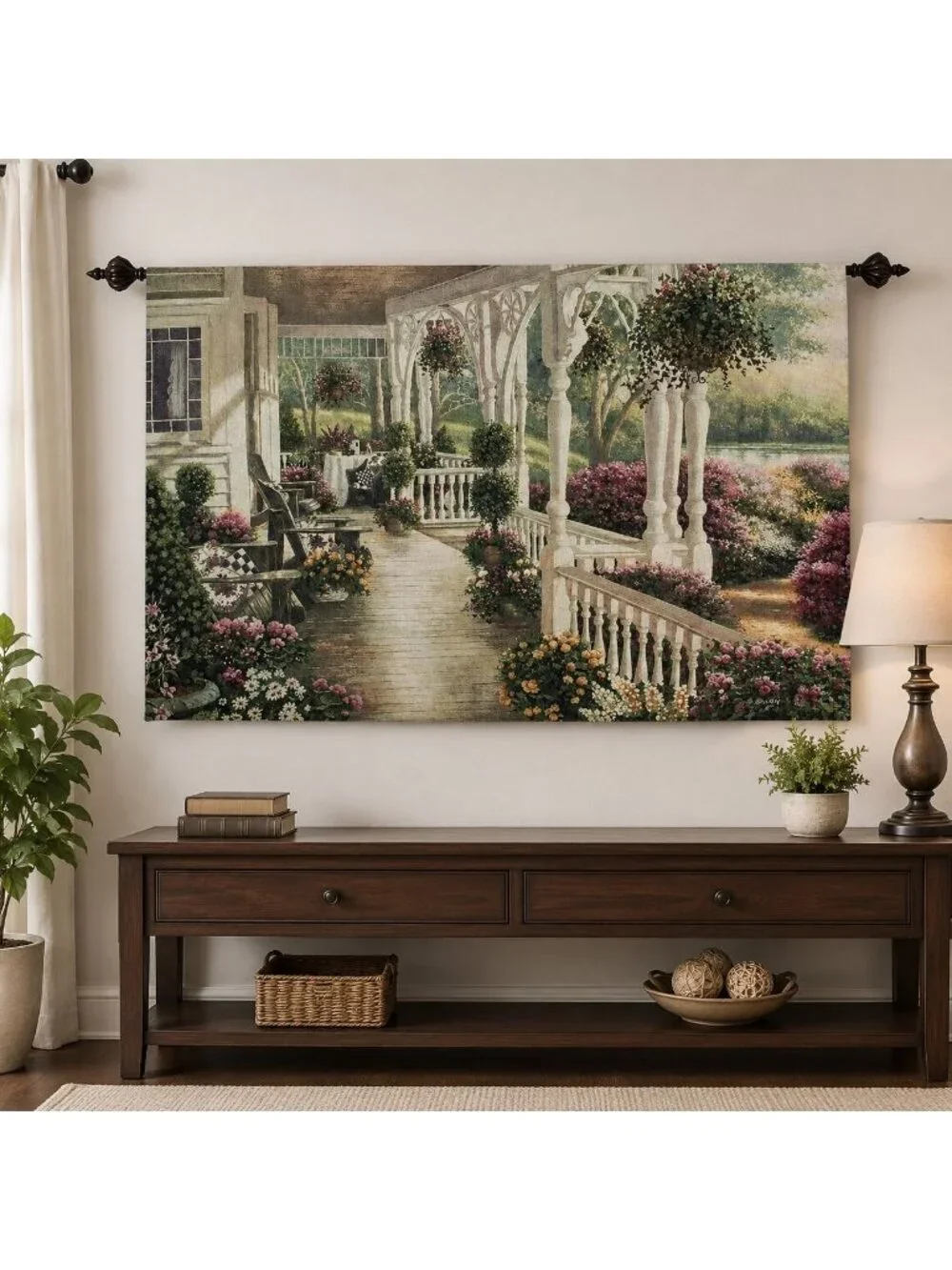 Sunday Afternoon I on The Porch Grande Tapestry Wall Hanging ~ Art Betsy Brown